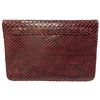 Image 4 : Vintage Austrian Klein Wien Graben, Red Snake Textured Envelope Purse with Change Purse & Mirror