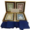 Image 1 : Complete Set of 1977 Franklin Mint "Natures Four Seasons" Parian Porcelain Wall Plaques - (Frame dim