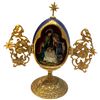 Image 3 : 3 Franklin Mint - House of Faberge - 7" Porcelain Eggs with Nativity Scenes - All are numbered Ltd. 