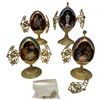 Image 1 : 4 Franklin Mint - House of Faberge - 7" Porcelain Eggs with Nativity Scenes - All are numbered Ltd. 