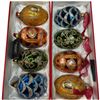 Image 2 : 2 Sets of 4 Joan Rivers Russian-Style Glass Egg Decorations in Original Boxes - Have never been out 