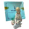 Image 1 : Retired 1988 Lladro Porcelain "Flower Song" (#7607) - 7" tall - Original Box