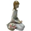 Image 2 : Retired 1988 Lladro Porcelain "Flower Song" (#7607) - 7" tall - Original Box