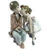 Image 2 : Retired 1995 Lladro Porcelain "Ten and Growing or First Kiss" (#7635) - 7.75" tall - Original Box