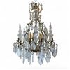 Image 1 : Large Louis XV Ormolu Style Cut Glass Chandelier 36"