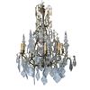 Image 2 : Large Louis XV Ormolu Style Cut Glass Chandelier 36"