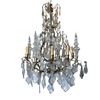 Image 3 : Large Louis XV Ormolu Style Cut Glass Chandelier 36"