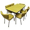 Image 2 : 1960s Yellow Vinyl & Chrome Dining Room Table with 6 Chairs Mid-Century Modern