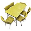 Image 4 : 1960s Yellow Vinyl & Chrome Dining Room Table with 6 Chairs Mid-Century Modern