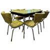 Image 5 : 1960s Yellow Vinyl & Chrome Dining Room Table with 6 Chairs Mid-Century Modern