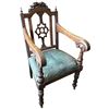 Image 2 : Antique Oak Carved Armchair 40" Tall