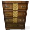 Image 1 : Waterfall Art Deco Style Tall Dresser 30x17x42" Matches Lot 522