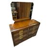 Image 2 : Waterfall Art Deco Style Dresser W Matching Mirror 49x17x62.5" Matches Lot 521