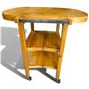 Image 2 : Folding Kitchen Island Wood Butchers Block Top on Castors 34x24x36"