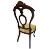 Image 3 : Vintage Victorian Mahogany Side Chair Balloon Back, Upholstered Fabric and Cabriolet Legs Seat 18"