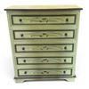 Image 1 : Hand Painted Yellow W Floral Details and Nice Patina 30x12x34"
