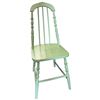 Image 2 : Farmhouse Spindle Back Chair Hand Painted Green Seat Height is 17"