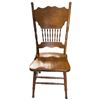 Image 2 : Vintage Amish Oak Country Pressed Back Spindle Chair Seat Height is 17.5"