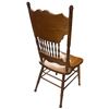 Image 3 : Vintage Amish Oak Country Pressed Back Spindle Chair Seat Height is 17.5"
