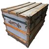 Image 5 : Large Steamer "Tickle" Trunk Filled with Faux Furs and Wool Blankets and More 34.5x21x24"