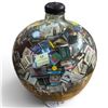 Image 1 : Huge Glass Demijohn Container Filled with Collectable Matchbooks 20" Tall 16" Diameter