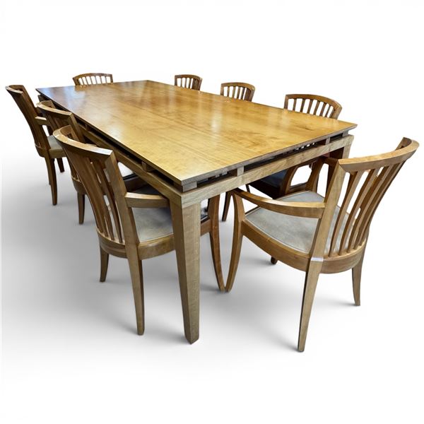 MHS Furniture Denmark 10 Person Dining Table & 10 Chairs with Extension 90x41x30" Plus 31"