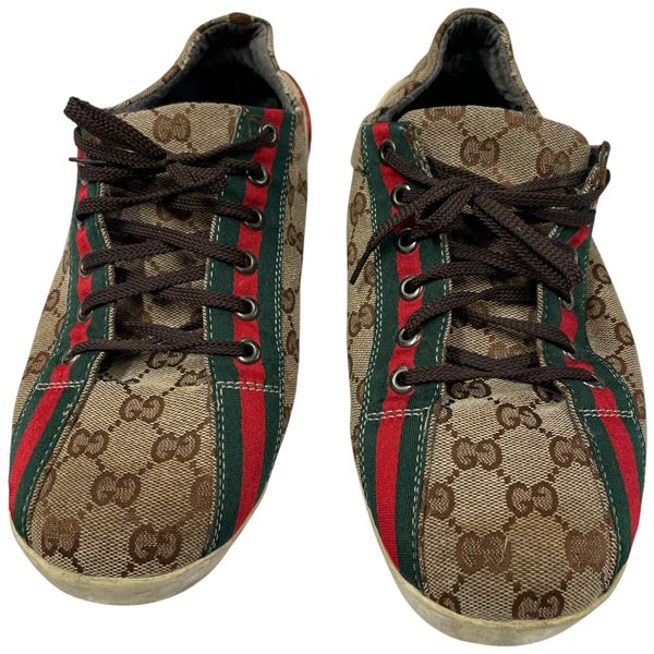 Pair of Runners with Gucci Logo - 12" Long Sole - Preowned - Not Authenticated