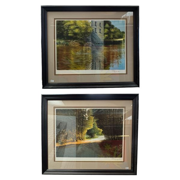 Two Prints by Ken Danby "Path to the Meadow" and "Riverbank Reflections" 25.5x21.5"