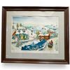 Image 1 : Robert Lo Grippo Print Lithograph "Home for the Holidays" Signed 1978 25.5x21.5"