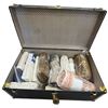 Image 1 : Steamer Trunk Filled with Brand New Curtains and Textiles
