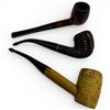 Image 1 : Collection of 3 Pipes: City Club Real Briar Italy, Medico Bent Briar and Corn Cob Pipe