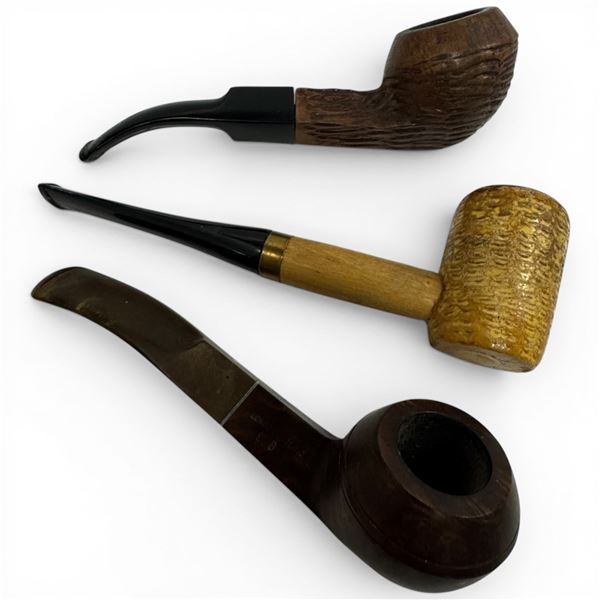 Trio of Pipes: English Kaywoodie Standard 998, Medico Bent Briar and Corn Cob Pipe