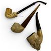 Image 1 : 3 Collectable Pipes: Hand Carved Turkish Meerschaum, T Stamped  and Austrian Unmarked