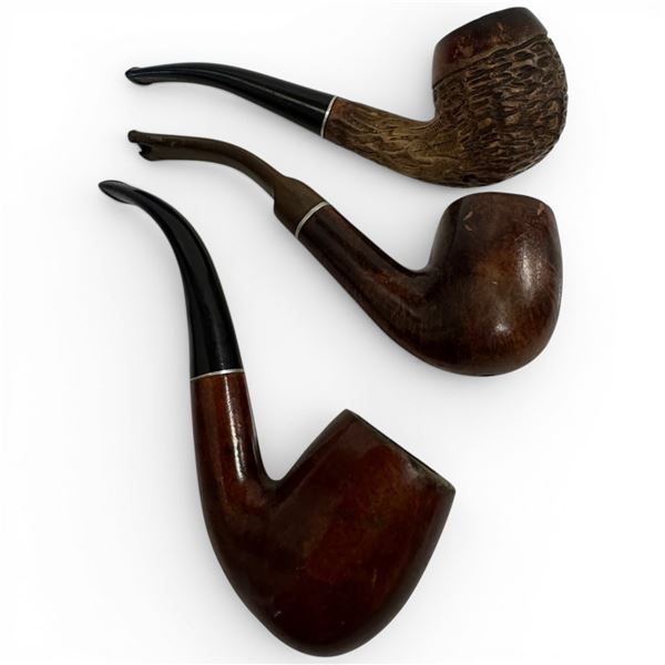 Set of 3 Vintage Pipes: Mypal Italy, Yello-Bole Carburetor Genuine Briar 9567S & Medico Bent Briar
