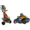 Image 2 : 2 Vintage Wind-Up Tin Litho Toys "Duck on a Trike" & "Motorcycle with Sidecar"