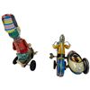 Image 3 : 2 Vintage Wind-Up Tin Litho Toys "Duck on a Trike" & "Motorcycle with Sidecar"