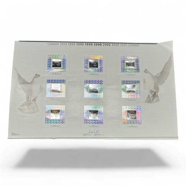 3 Canada Post "Millennium" 1999 Uncut Stamp Sheets in Original Shipping Tubes Very Rare!