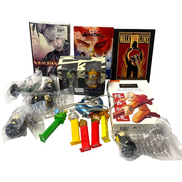 Group of Spooky Figurines, Pez Dispensers, Movie CDs and More