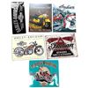 Image 1 : 6 Motorcycle Themed Metal Novelty Signs - Harley Davidson & Indian Motorcycle