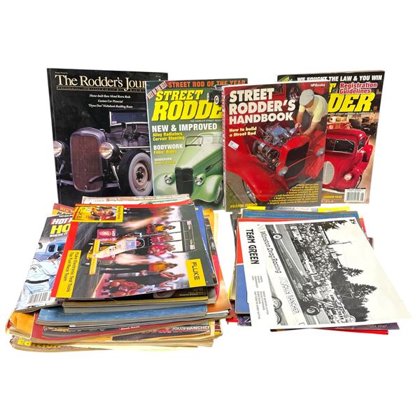 Stack of Vintage Hot Rod, Street Rod & Other Racing Magazines