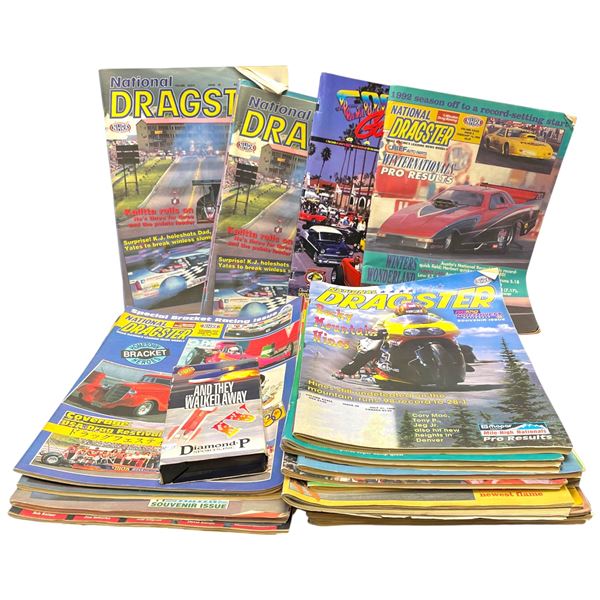 Stack of Vintage Dragster & Other Racing Magazines