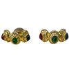 Image 3 : Vintage Dior Gripoix Cabochon & Crystal Brooch & Pierced Earrings in Birks Box - Hallmarked Chr. Dio