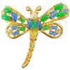 Image 1 : Vintage Dior Golden Dragonfly Brooch - Hallmarked Chr. Dior Germany (54 x 52mm)