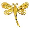 Image 2 : Vintage Dior Golden Dragonfly Brooch - Hallmarked Chr. Dior Germany (54 x 52mm)