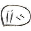 Image 2 : Vintage Sterling Silver Choker Necklace with 2 Pairs of Matching Pierced Earrings in Blue Birks Box 
