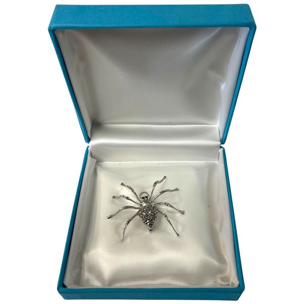 Birks Sterling Spider Brooch with Marcquistie Gemstones in Blue Birks Box * Fully Hallmarked (Total 