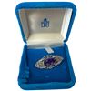 Image 1 : Birks Sterling Silver & Amethyst Brooch with Marcasite Gems in Birks Blue Velvet Box - Fully Hallmar