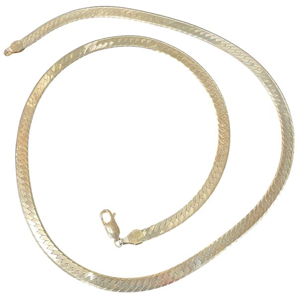 22" Sterling Silver Flat Chain - 5.6 mm wide (Weight: 23 grams)
