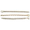 Image 2 : 3 Italian Sterling Silver Bracelets - 1 is rose gold plated(Total weight: 36.8 grams)