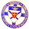 Image 1 : Enameled 10KT Gold "St. Martha's School of Nursing" Pin - 22mm diameter (Total weight: 3.9 grams)
